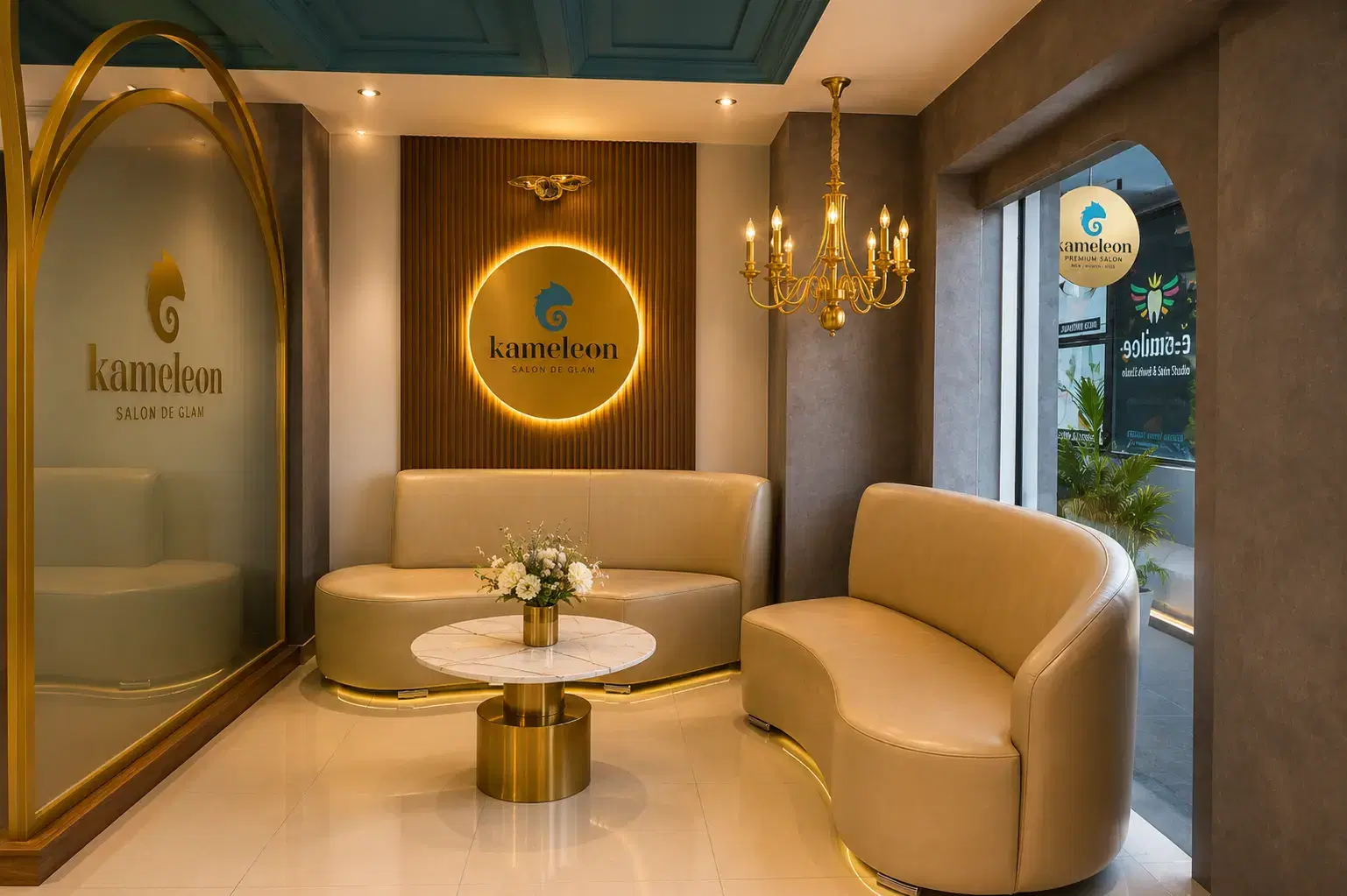 Kameleon Salon Kokapet interior